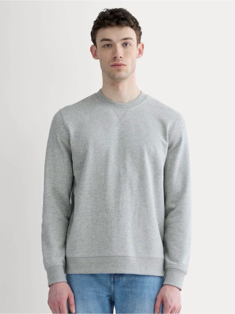 Everlane Off-Duty Tailored Crew Sweatshirt Heathered Grey Size Medium